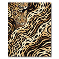 Abstract Leopard Spot Wavy Animal Gold Rug