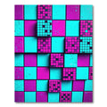 Neon Pixel Grid Abstract Mosaic Rug