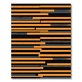 Modern Abstract Orange and Charcoal Striped Rug