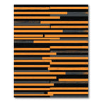 Modern Abstract Orange and Charcoal Striped Rug