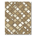 Modern Earthy Geometric Square Mosaic Rug