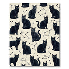 Celestial Black Cat Star Constellation Rug