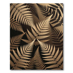 Golden Fern Foliage Background Rug