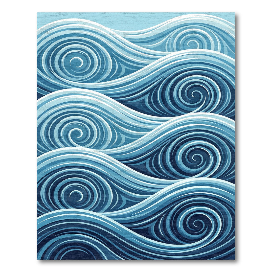 Oceanic Blue Abstract Swirling Waves Rug