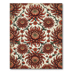 Crimson Chrysanthemum Floral Garland Rug