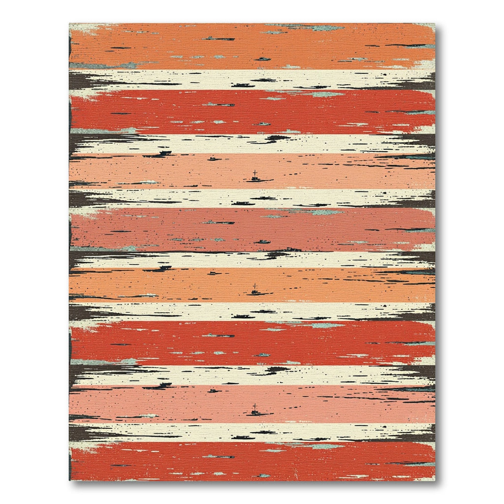 Distressed Sunset Horizon Striped Rug