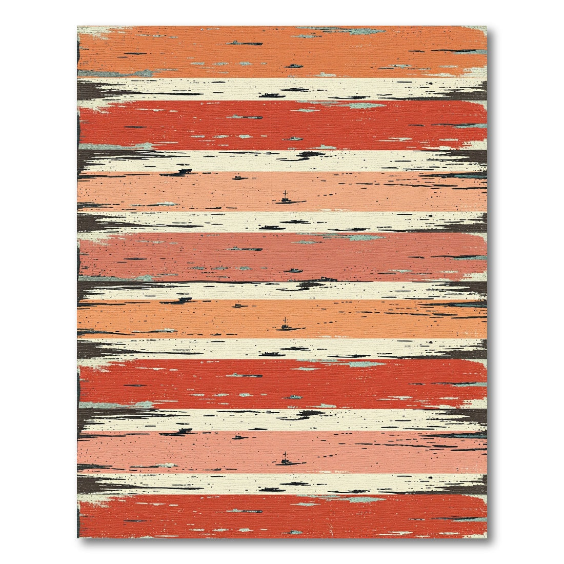 Distressed Sunset Horizon Striped Rug