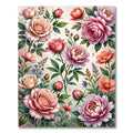 Vintage Romantic Pink Floral Garden Rug