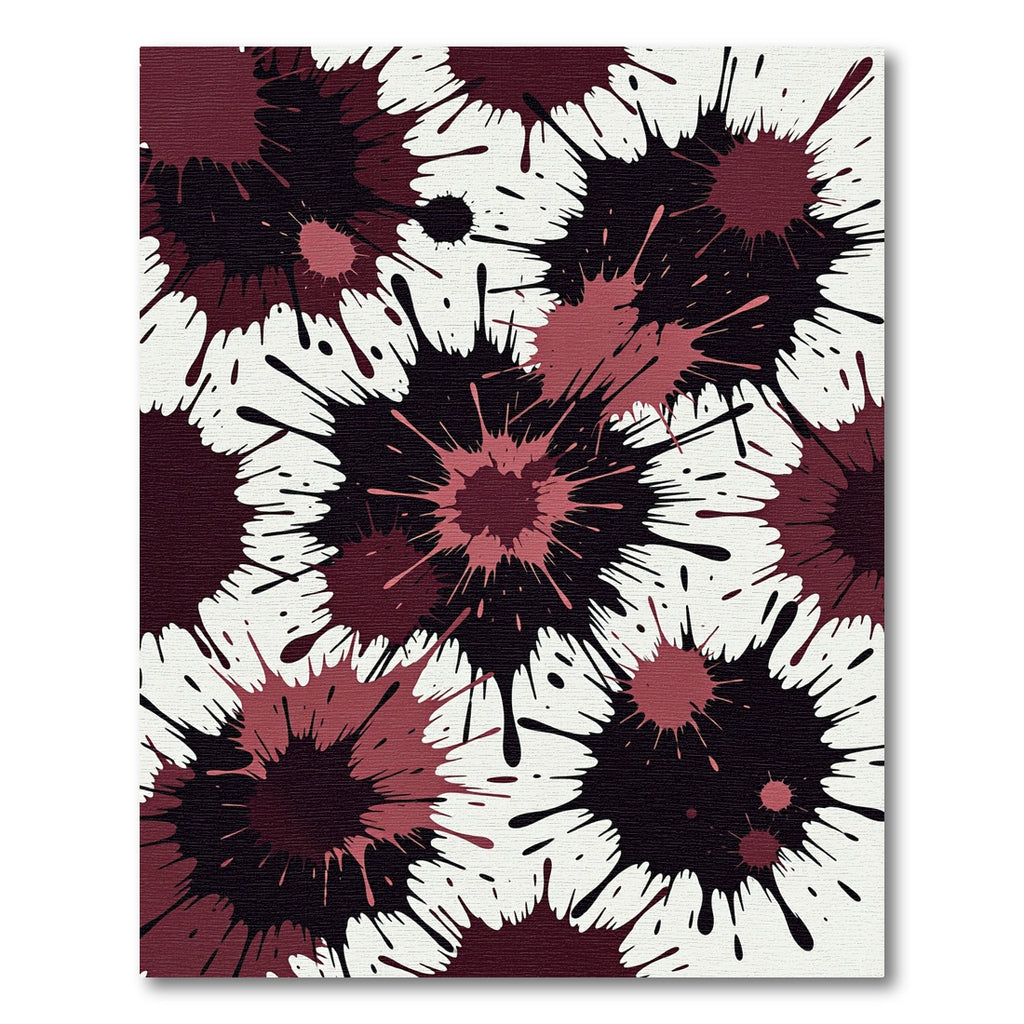 Bold Crimson Ink Splash Abstract Art Rug