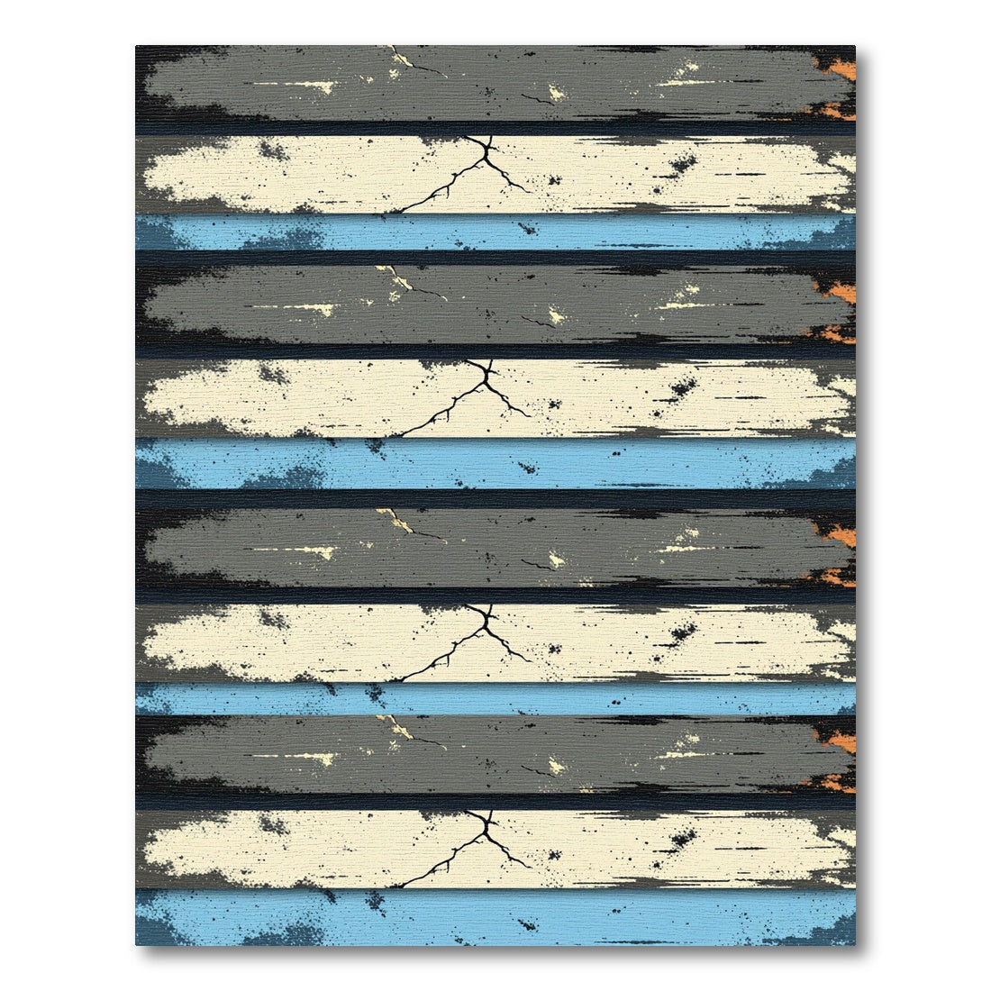 Distressed Grunge Wood Grain Stripes Rug