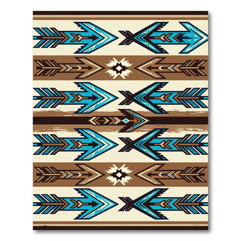 Teal and Earthy Aztec Arrow Stripe Rug