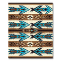 Teal and Earthy Aztec Arrow Stripe Rug