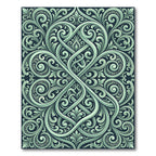 Ornate Sage Scrollwork Botanical Intertwine Rug