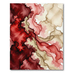 Crimson Wave Flow Abstract Rug