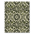 Elegant Olive Green Intertwined Leaf Vine Rug