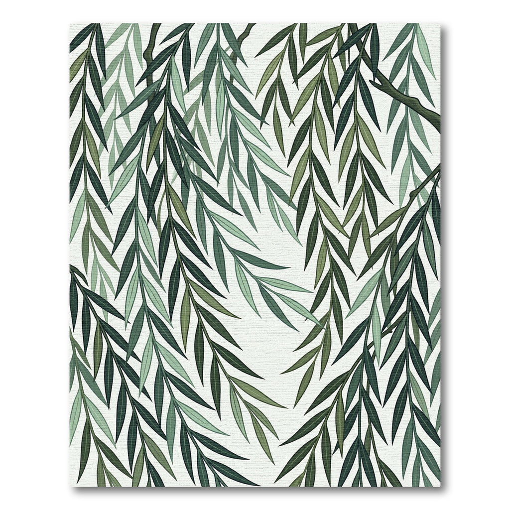 Deep Green Falling Willow Branch Rug