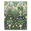 Lavender Rosemary Botanical Garden Butterflies Rug