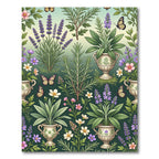 Lavender Rosemary Botanical Garden Butterflies Rug