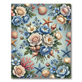 Coastal Floral Bouquet with Seashells Rug