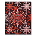 Radiant Red Crystal Snowflake Cluster Rug