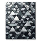 Monochrome Geometric Triangle Mosaic Rug