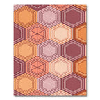 Warm Sunset Geometric Hexagon Mosaic Rug
