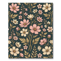Vintage Pastel Floral Dark Botanical Rug