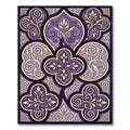 Ornate Purple Yellow Floral Swirls Rug