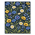 Vibrant Navy Cornflower Meadow Floral Rug