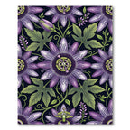 Elegant Violet Passionflower Botanical Garden Rug