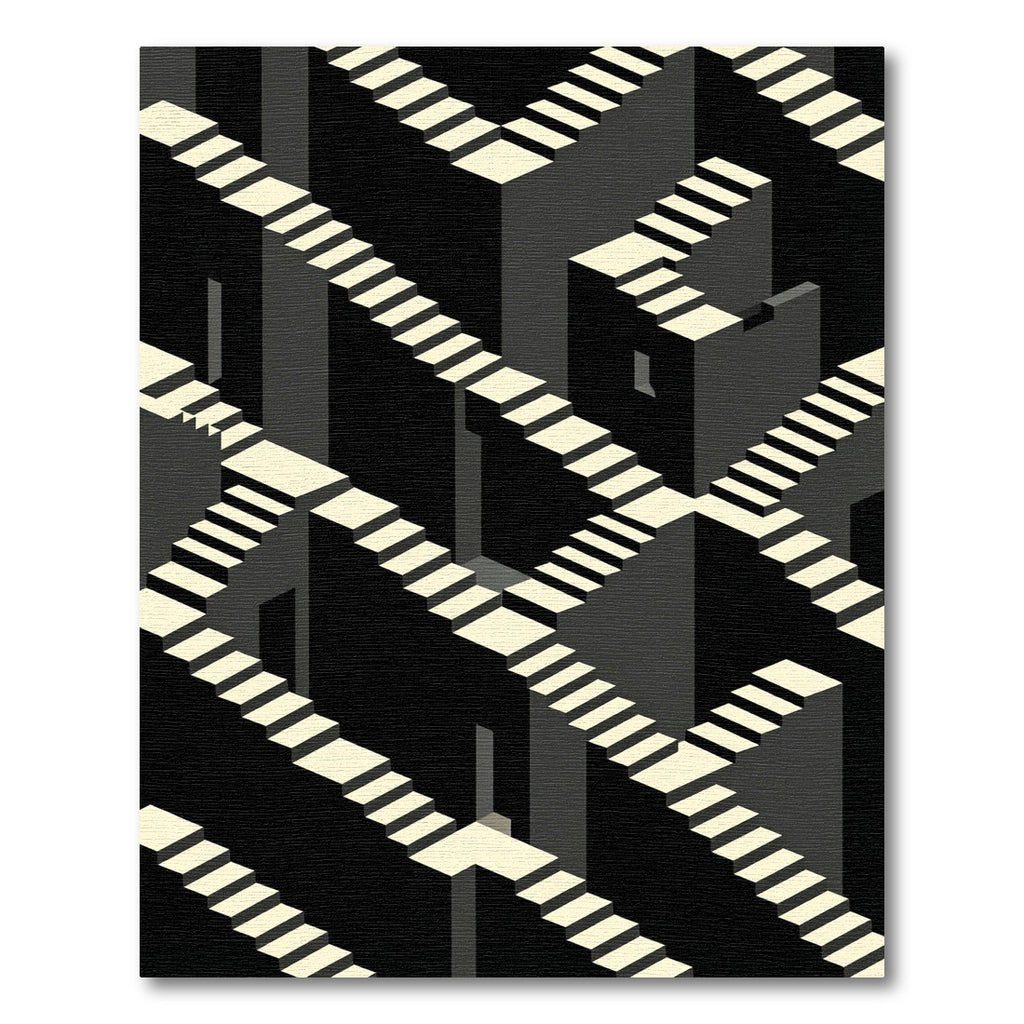 Monochromatic Staircase Illusion Rug