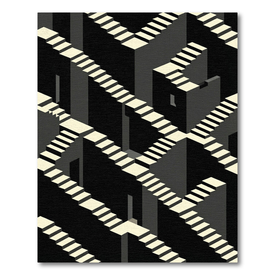 Monochromatic Staircase Illusion Rug