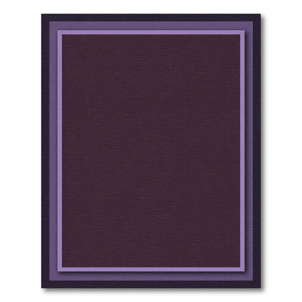 Deep Plum Geometric Layered Frame Rug
