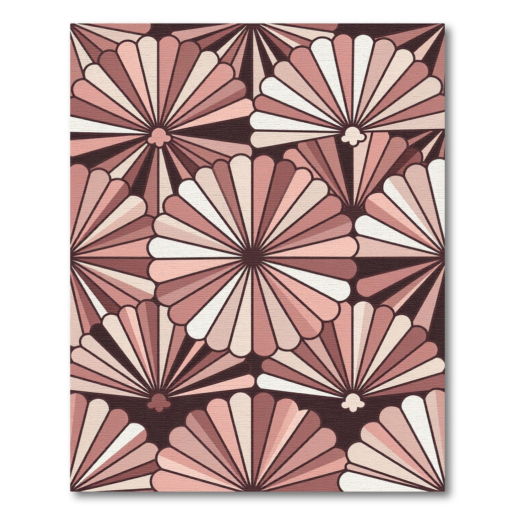 Blush Geometric Fan Petal Art Rug