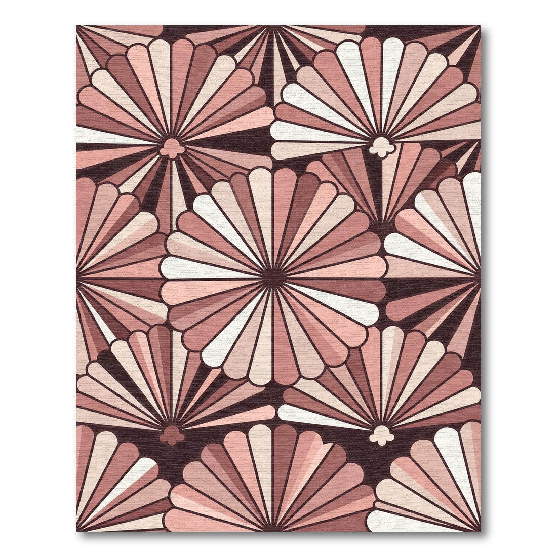 Blush Geometric Fan Petal Art Rug