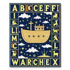 Golden Ship Noah's Ark Alphabet Scene Rug