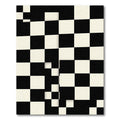 Minimalist Black and White Checkered Grid Rug