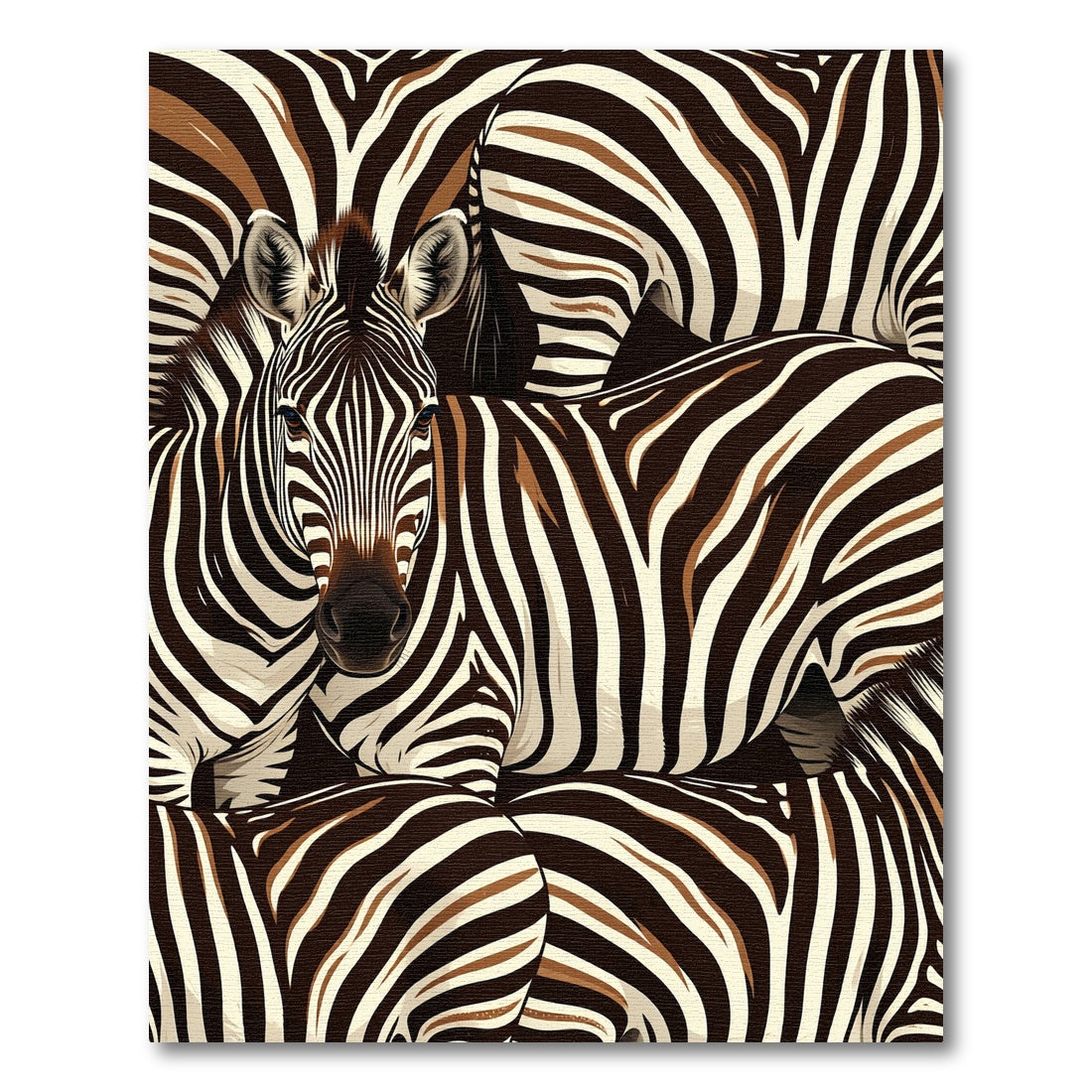 Bold Brown White Zebra Stripes Rug