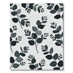 Minimalist Monochrome Eucalyptus Leaf Branch Rug