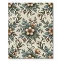 Elegant Sage Cream Botanical Floral Bloom Rug
