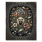 Ornate Ferret Floral Frame Illustration Rug