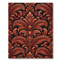 Crimson Vine Scroll Damask Rug