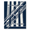 Minimalist Navy Dark Geometric Linear Rug