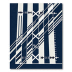 Minimalist Navy Dark Geometric Linear Rug