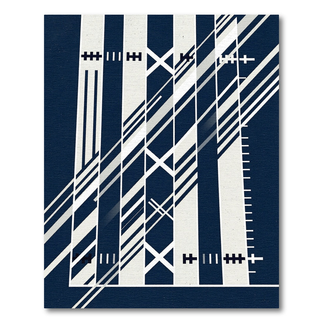 Minimalist Navy Dark Geometric Linear Rug