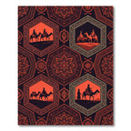 Crimson Hexagon Camel Caravan Medallion Rug