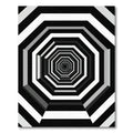 Monochrome Geometric Infinite Octagon Tunnel Rug