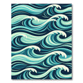 Deep Blue Aqua Ocean Waves Rug