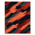 Crimson Orange Abstract Brush Strokes Rug