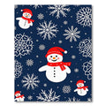Festive Snowman And Snowflakes Scene Rug